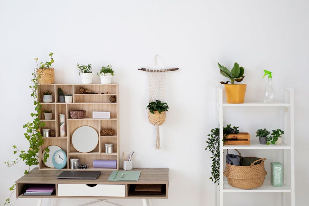 combinación de decoración y almacenaje